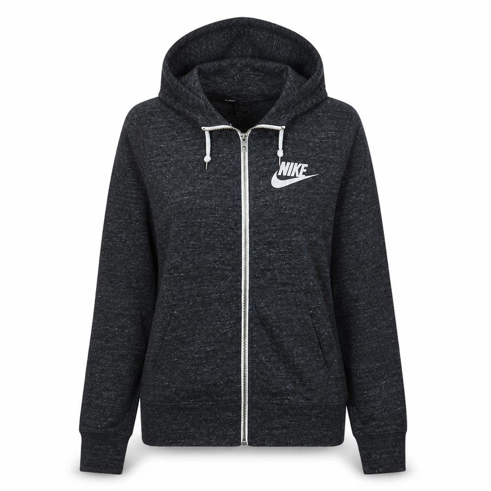 Nike Women Black Full Zip Hoodie Small Cotton Blend