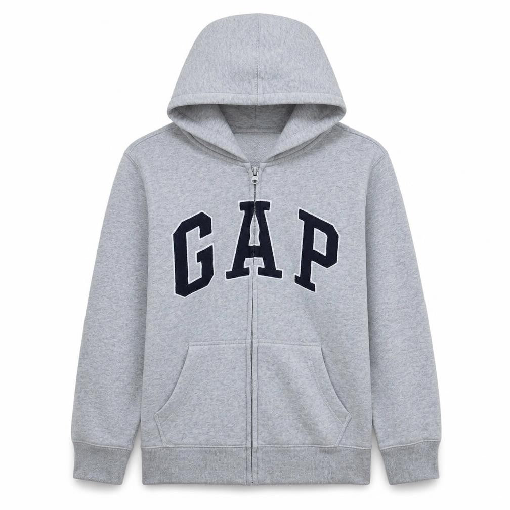 GAP Kids Boys Grey Full Zip Hoodie XL 12-13 Years Cotton Blend