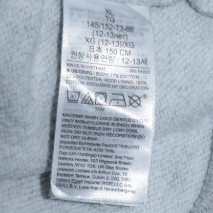 GAP Kids Boys Grey Full Zip Hoodie XL 12-13 Years Cotton Blend