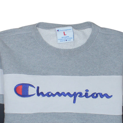 Champion Men’s Grey Colour Block Crew Neck Sweatshirt Size L