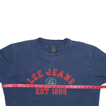 Lee Mens Blue 2XL Pullover Sweatshirt Crew Neck Graphic Print