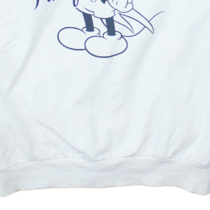 Disney Women White Mickey Mouse Print Sweatshirt Size 14 XL