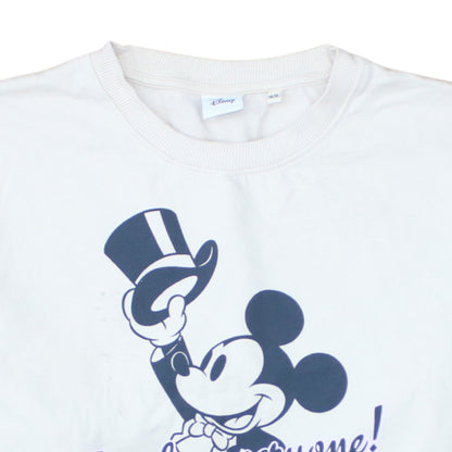 Disney Women White Mickey Mouse Print Sweatshirt Size 14 XL