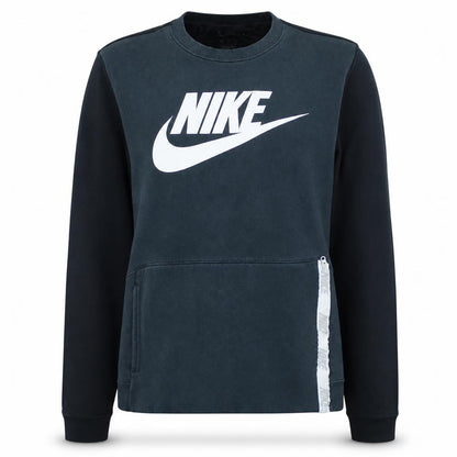 Nike Women's Black Pullover Sweatshirt Size M Logo Zip Detail