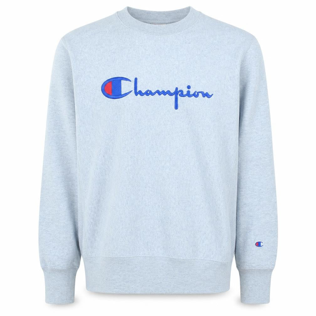 Champion Men's Grey Large Pullover Sweatshirt Logo Crew Neck