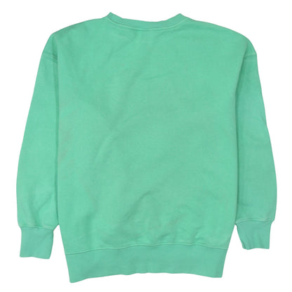 Nike Women Green Logo Pullover Sweatshirt L Cotton Blend