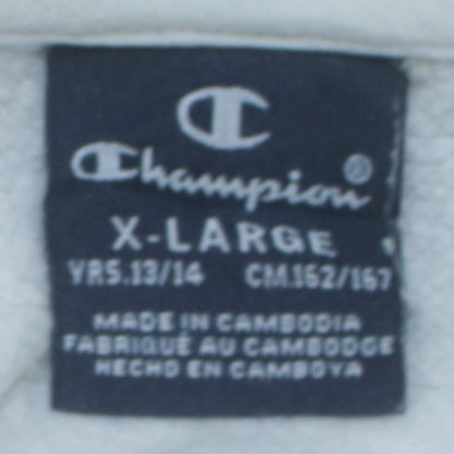 Champion Boys White Pullover Hoodie XL 13-14 Years Cotton Blend Logo Sweatshirt