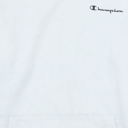 Champion Boys White Pullover Hoodie XL 13-14 Years Cotton Blend Logo Sweatshirt