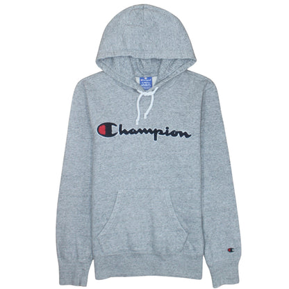Champion Womens Grey XS Pullover Hoodie with Logo Embroidery