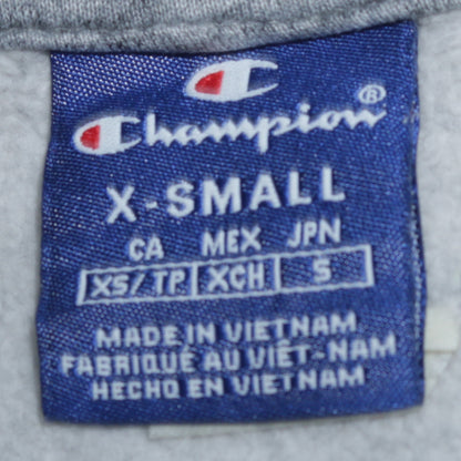 Champion Womens Grey XS Pullover Hoodie with Logo Embroidery