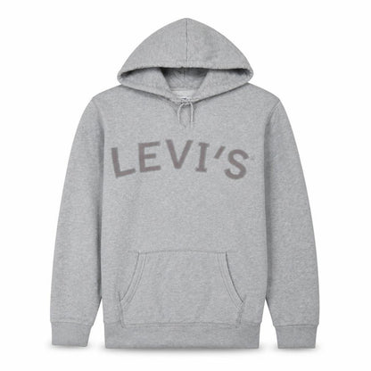 Levi's Men's Grey Pullover Hoodie Medium Logo Fleece Sweatshirt
