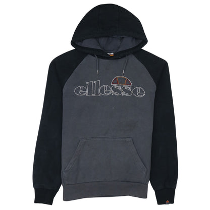 Ellesse Mens Grey Pullover Hoodie L Logo Fleece Sweatshirt