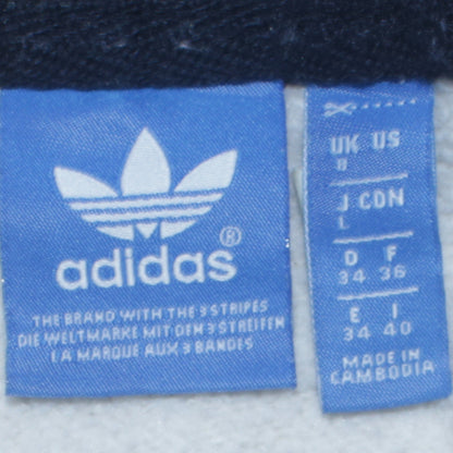 Adidas Womens Beige Hooded Pullover Sweatshirt Size L Logo Print