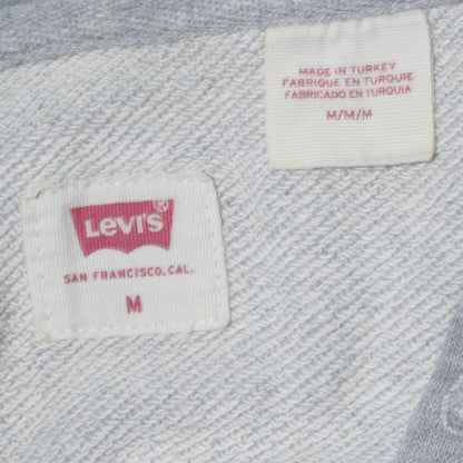 Levi's Men's Grey Pullover Hoodie M Logo Graphic Cotton Blend