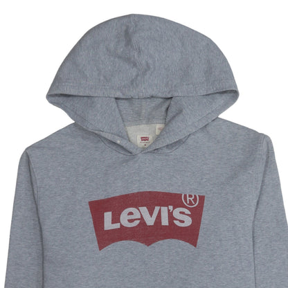 Levi's Men's Grey Pullover Hoodie M Logo Graphic Cotton Blend