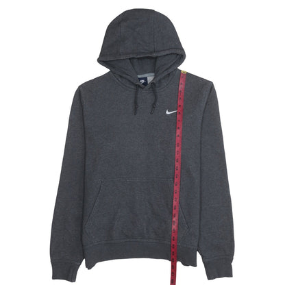 Nike Men Grey Pullover Hoodie M Regular Fit Fleece Sweatshirt