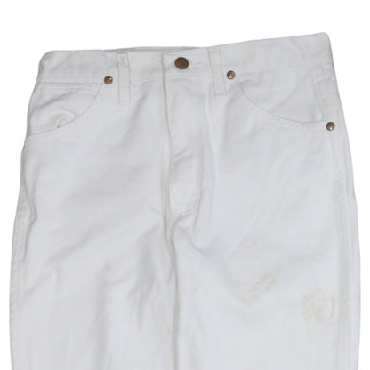 Wrangler Women's White Straight Leg Jeans Size 12 Regular Fit Cotton Denim
