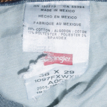 Wrangler Men Blue Regular Fit Straight Leg Denim Jeans 36x29