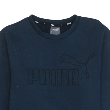 PUMA Men's Navy Blue Crew Neck Pullover Sweatshirt Size S