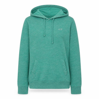 Hollister Women’s Green Pullover Hoodie Small Cotton Blend Casual