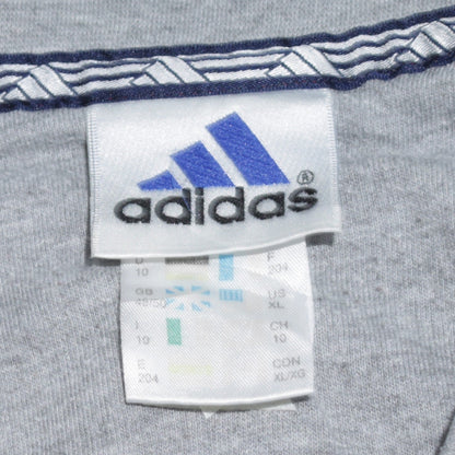 Adidas Men's Red Grey V-Neck Striped T-Shirt XL Cotton Classic Style