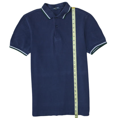 Fred Perry Men's Blue Slim Fit Cotton Polo Shirt Size S