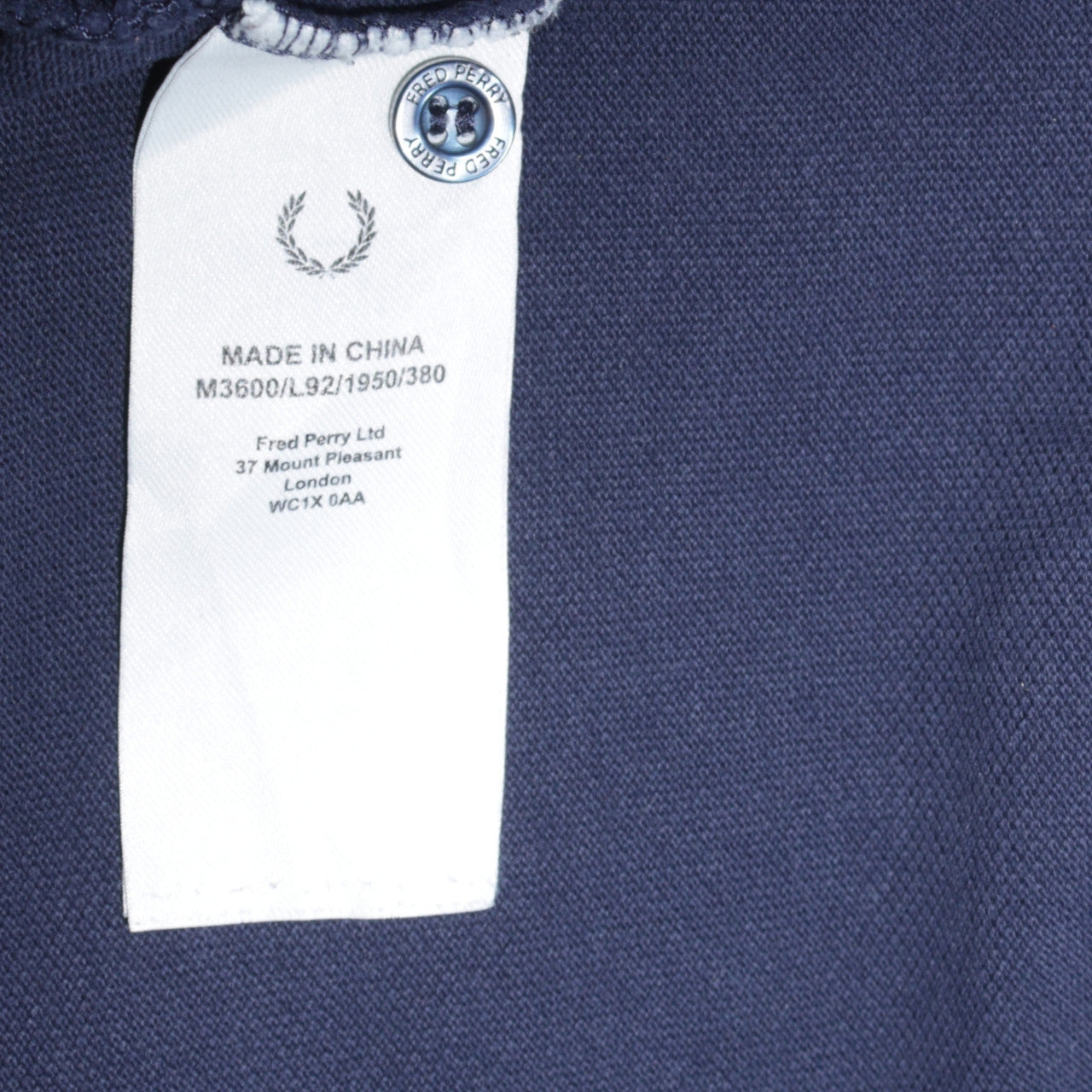 Fred Perry Men's Blue Slim Fit Cotton Polo Shirt Size S