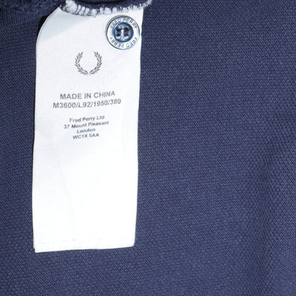 Fred Perry Men's Blue Slim Fit Cotton Polo Shirt Size S