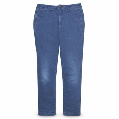 Tommy Hilfiger Boys Blue Chino Trousers Size 164 Slim Fit Cotton Blend