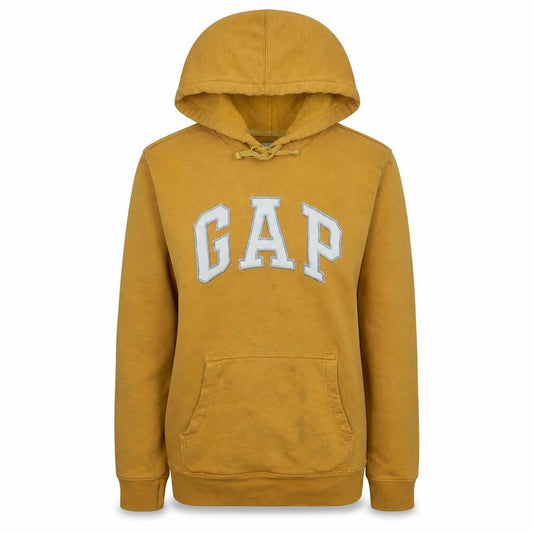 Gap Women Mustard Yellow Pullover Hoodie Small Cotton Blend