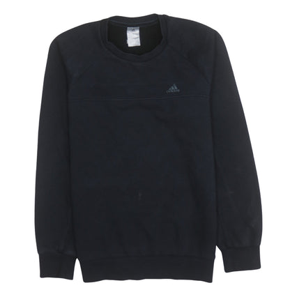 Adidas Men's Black Small Pullover Crew Neck Fleece Sweatshirt