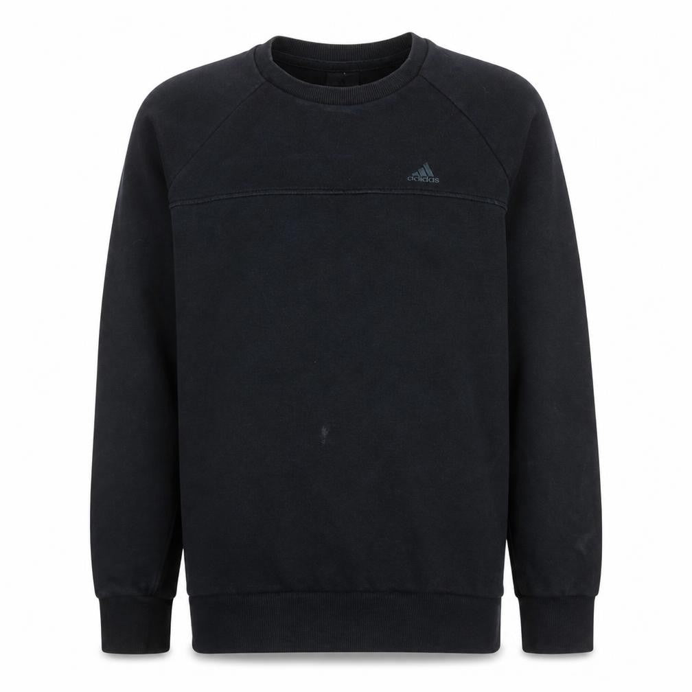 Adidas Men's Black Small Pullover Crew Neck Fleece Sweatshirt