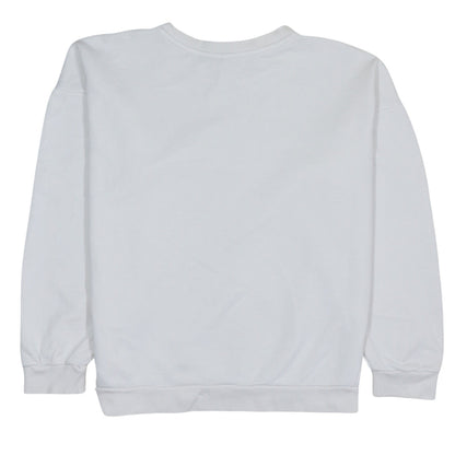 Adidas Women White Crew Neck Long Sleeve Logo Sweatshirt XS