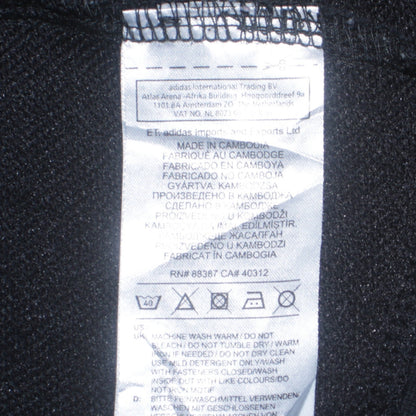 Adidas Womens Black Full Zip Hoodie Size M Classic 3-Stripes Hooded Sweatshirt