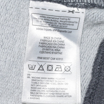 Adidas Men's Grey Full Zip Hoodie Medium Sports Style