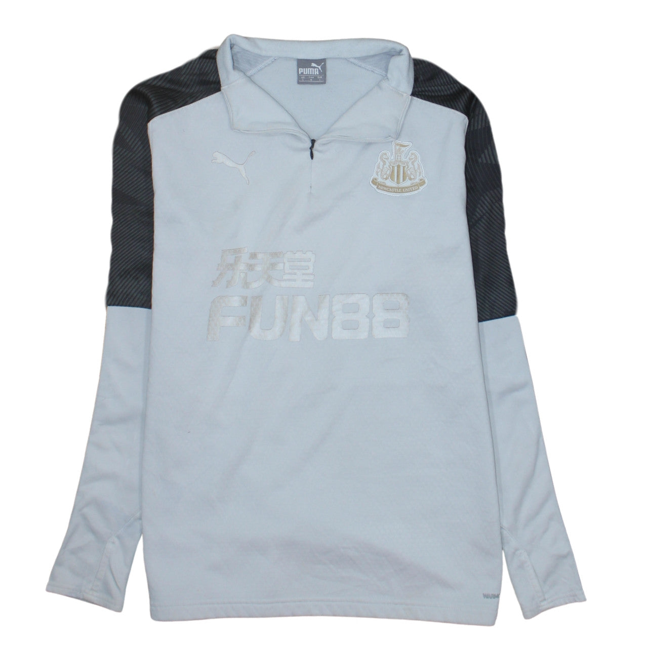Puma Men’s Grey 1/4 Zip Newcastle United Sweatshirt L