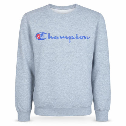 Champion Men's Grey XS Crew Neck Logo Pullover Sweatshirt