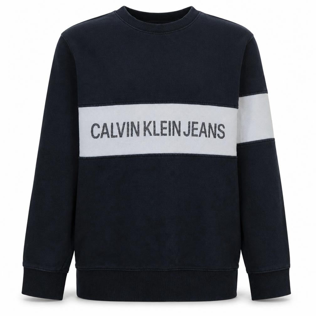 Calvin Klein Jeans Men's Black Logo Crew Neck Sweatshirt M