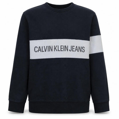 Calvin Klein Jeans Men's Black Logo Crew Neck Sweatshirt M