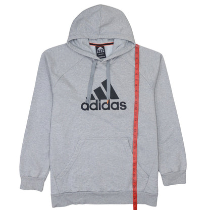 Adidas Men's Grey Pullover Hoodie Size S Essentials Fleece