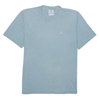 Adidas Men's Blue Cotton Crew Neck Sports T-Shirt Size S