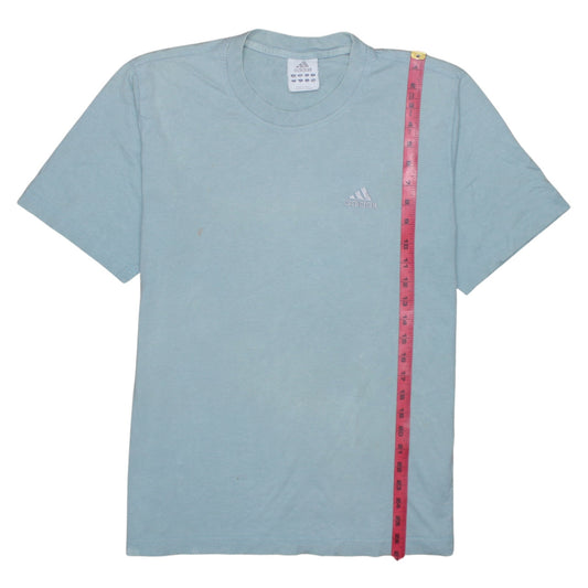 Adidas Men's Blue Cotton Crew Neck Sports T-Shirt Size S