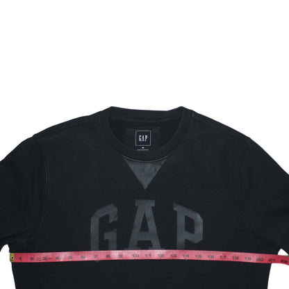 GAP Men's Black Medium Crew Neck Logo Sweatshirt Cotton Blend