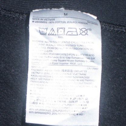 GAP Men's Black Medium Crew Neck Logo Sweatshirt Cotton Blend
