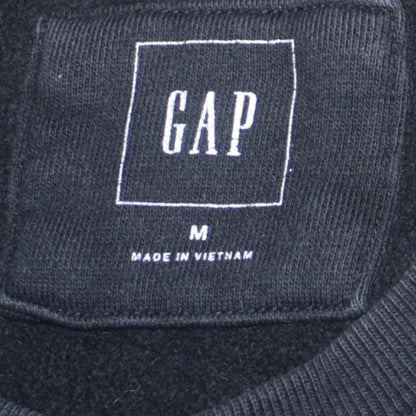 GAP Men's Black Medium Crew Neck Logo Sweatshirt Cotton Blend
