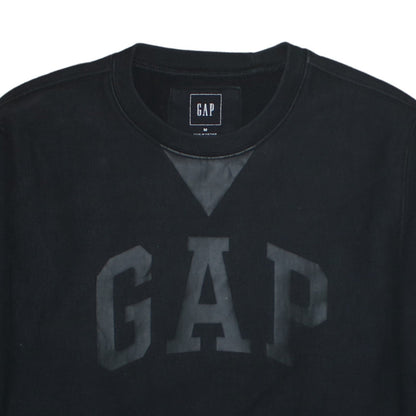 GAP Men's Black Medium Crew Neck Logo Sweatshirt Cotton Blend