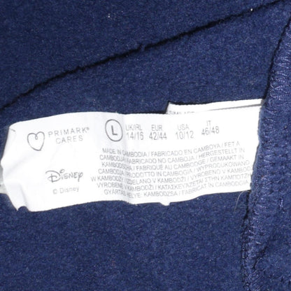 Disney Stitch Navy Blue Pullover Hoodie L Womens Teens Casual