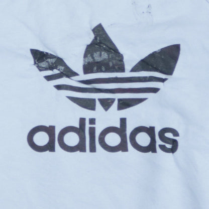 Adidas Womens Light Blue Crew Neck Logo Sweatshirt UK 16