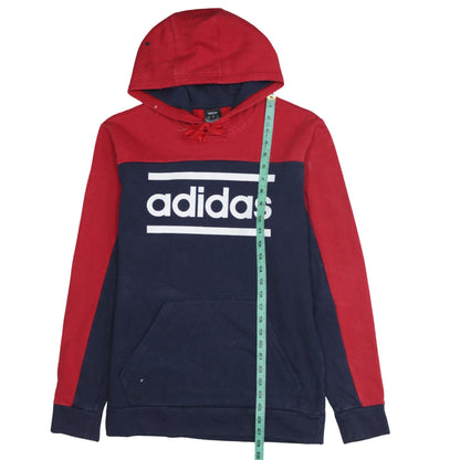 adidas Men's Red & Blue Pullover Hoodie Size M Sports Logo Fleece