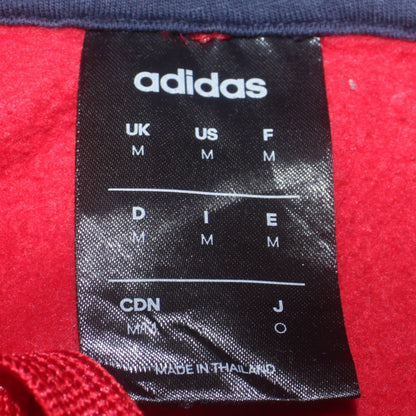 adidas Men's Red & Blue Pullover Hoodie Size M Sports Logo Fleece